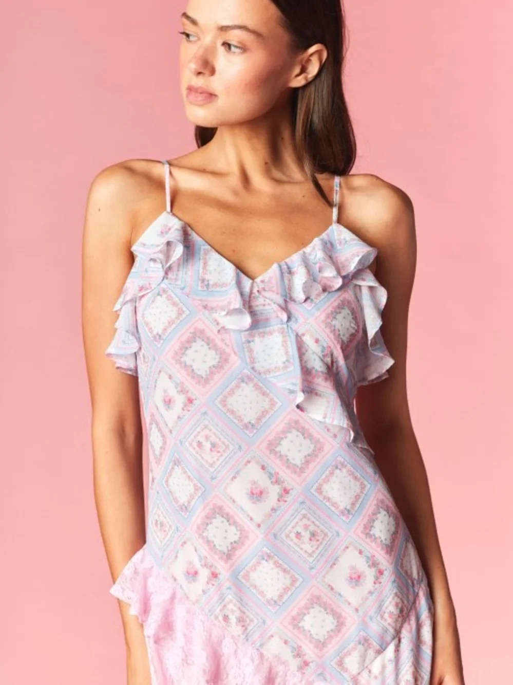 Pink Ruffle Tiered Maxi Dress - Picture 6 of 9